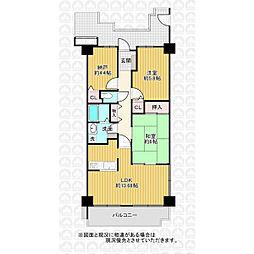 コスモ鶴瀬ステーションスクエア 2SLDKの間取図画像