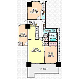 フォーラスタワー所沢 3LDKの間取図画像