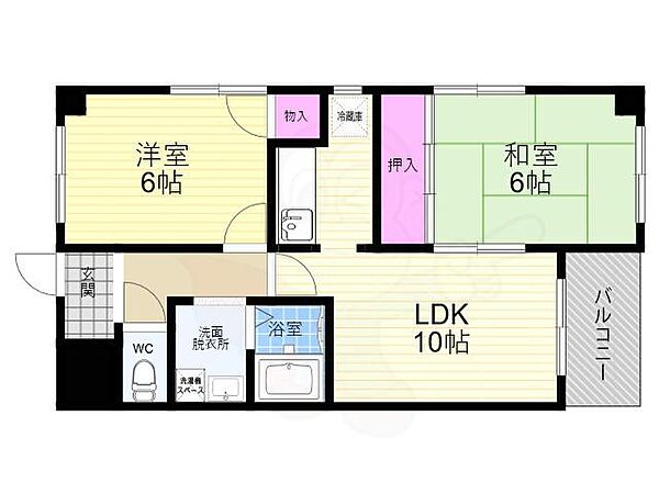 セーブル葛野 ｜京都府京都市右京区西京極野田町(賃貸マンション2LDK・3階・55.00㎡)の写真 その2