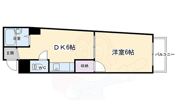 パパス永楽 206｜京都府京都市左京区田中関田町(賃貸マンション1DK・2階・28.80㎡)の写真 その2