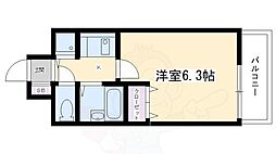 京都市営烏丸線 烏丸御池駅 徒歩2分の賃貸マンション 9階1Kの間取り