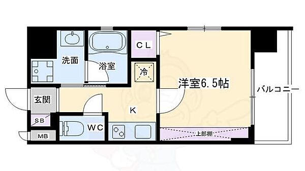 ベラジオ京都七条ウエスト 607｜京都府京都市下京区西七条北月読町(賃貸マンション1K・6階・23.10㎡)の写真 その2