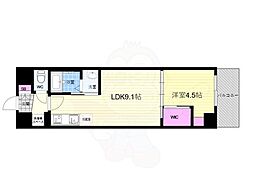 スワンズ京都東寺ガーデン 1LDKの間取図画像
