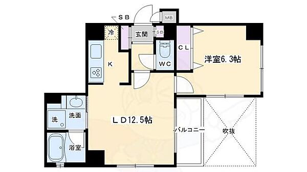 ルーエ五条堀川 305｜京都府京都市下京区堀川通五条下る柿本町(賃貸マンション1LDK・3階・42.18㎡)の写真 その2