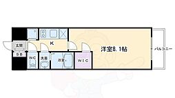 エスリード京都梅小路 3階1Kの間取り