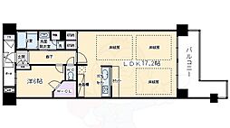 コスモシティ御池富小路 3階1LDKの間取り