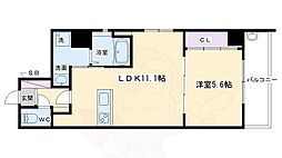 シルエラ御所南 4階1LDKの間取り