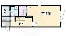 JR東海道・山陽本線 西大路駅 徒歩13分の賃貸アパート 1階1Kの間取り