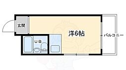 ファーストコート紫野 3階ワンルームの間取り