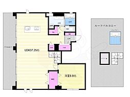 京都地下鉄東西線 太秦天神川駅 徒歩5分の賃貸マンション 5階1LDKの間取り