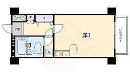 ライオンズマンション京都東堀川 4階ワンルームの間取り