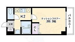 ＳＵＮ　ＶＩＳＴＡ四条 （サンビスタ四条） 9階1Kの間取り
