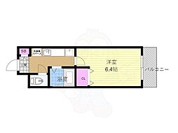 エイペックス京都新京極1 9階1Kの間取り