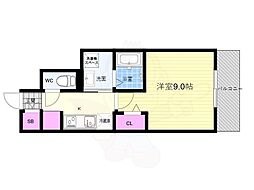 ストーリーズ　うずまさ 5階1Kの間取り