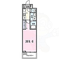 フリージア 3階1Kの間取り