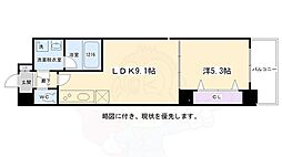 エターナルコート三条 1階1LDKの間取り