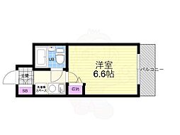 ＤＥＴＯＭ−1　御所南 3階1Kの間取り