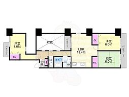 せんぼん有彩館 2階3LDKの間取り
