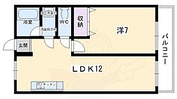 平野マンション 2階1LDKの間取り