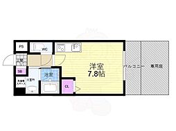 ベラジオ四条大宮II 1階1Kの間取り