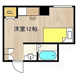 カーサミーア北白川 2階ワンルームの間取り
