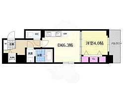 ベラジオ京都梅小路 4階1DKの間取り