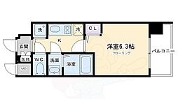 プレサンス京都五条天使突抜 4階1Kの間取り