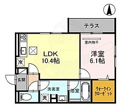 casa seresa 1階1LDKの間取り