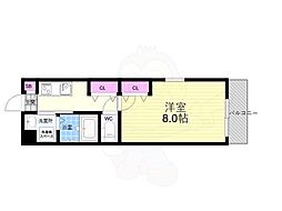 Shining二条離宮 3階1Kの間取り