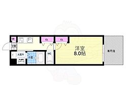Shining二条離宮 1階1Kの間取り