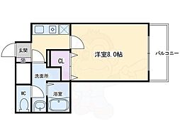 ベラジオ烏丸御池 7階1Kの間取り