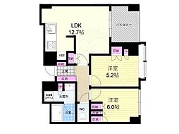 イーグルコート御池新町 706 7階2LDKの間取り