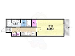 レピア西陣 1階1Kの間取り