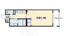 セレッソ長者町 3階1Kの間取り