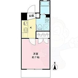 THE GARNET SUITE RESIDENCE西院1 1階1Kの間取り