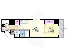 ベラジオ雅び京都円町駅前 3階1DKの間取り