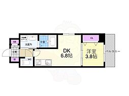 ベラジオ雅び京都円町駅前 4階1DKの間取り