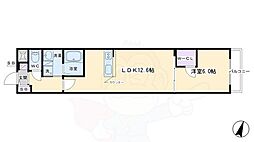 a-mon壬生高樋町 3階1LDKの間取り