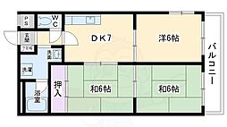 ロイヤルコーポ 3階3DKの間取り