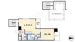京都市営烏丸線 今出川駅 徒歩10分の賃貸マンション 7階1LDKの間取り