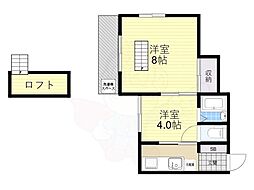 ドルチェシバタ 4階2Kの間取り
