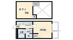 ロフティ京都西陣 2階1SKの間取り