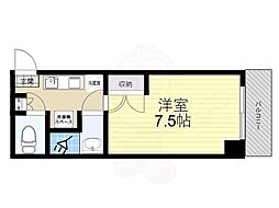 京都市営烏丸線 四条駅 徒歩4分の賃貸マンション 4階1Kの間取り
