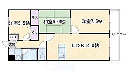 アメニティ双ケ丘 2階3LDKの間取り