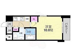 クリスタルグランツ京都高辻 8階1Kの間取り