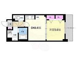 ベラジオ雅び京都西院 6階1DKの間取り