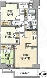 イーグルコート京都御所南 2階3LDKの間取り
