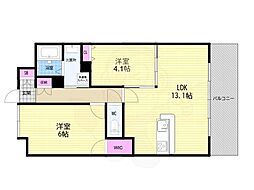 Sophiacourt宿院 1LDKの間取図画像