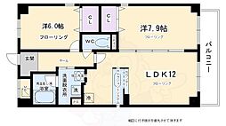 ベリエ茶五 2LDKの間取図画像