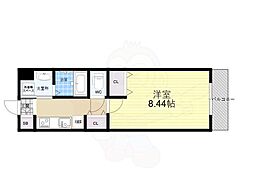 ペルージュ・油小路 1Kの間取図画像